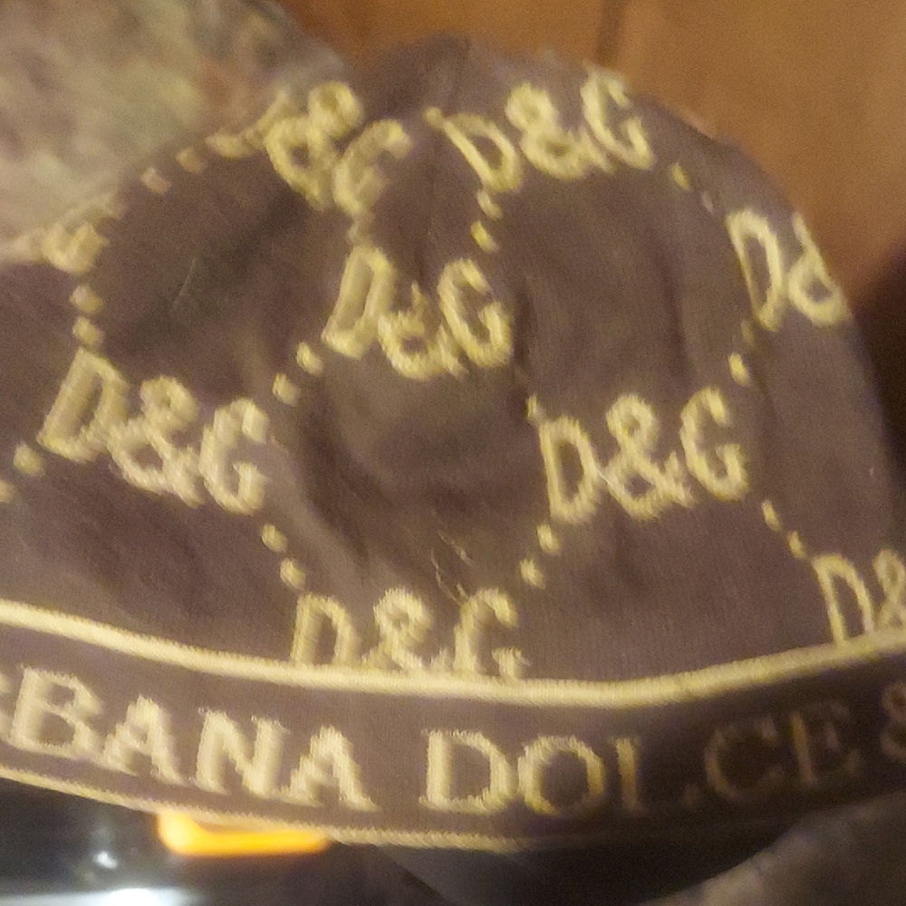 Dolce & Gabbana Dark Brown Beanie with Gold Logo